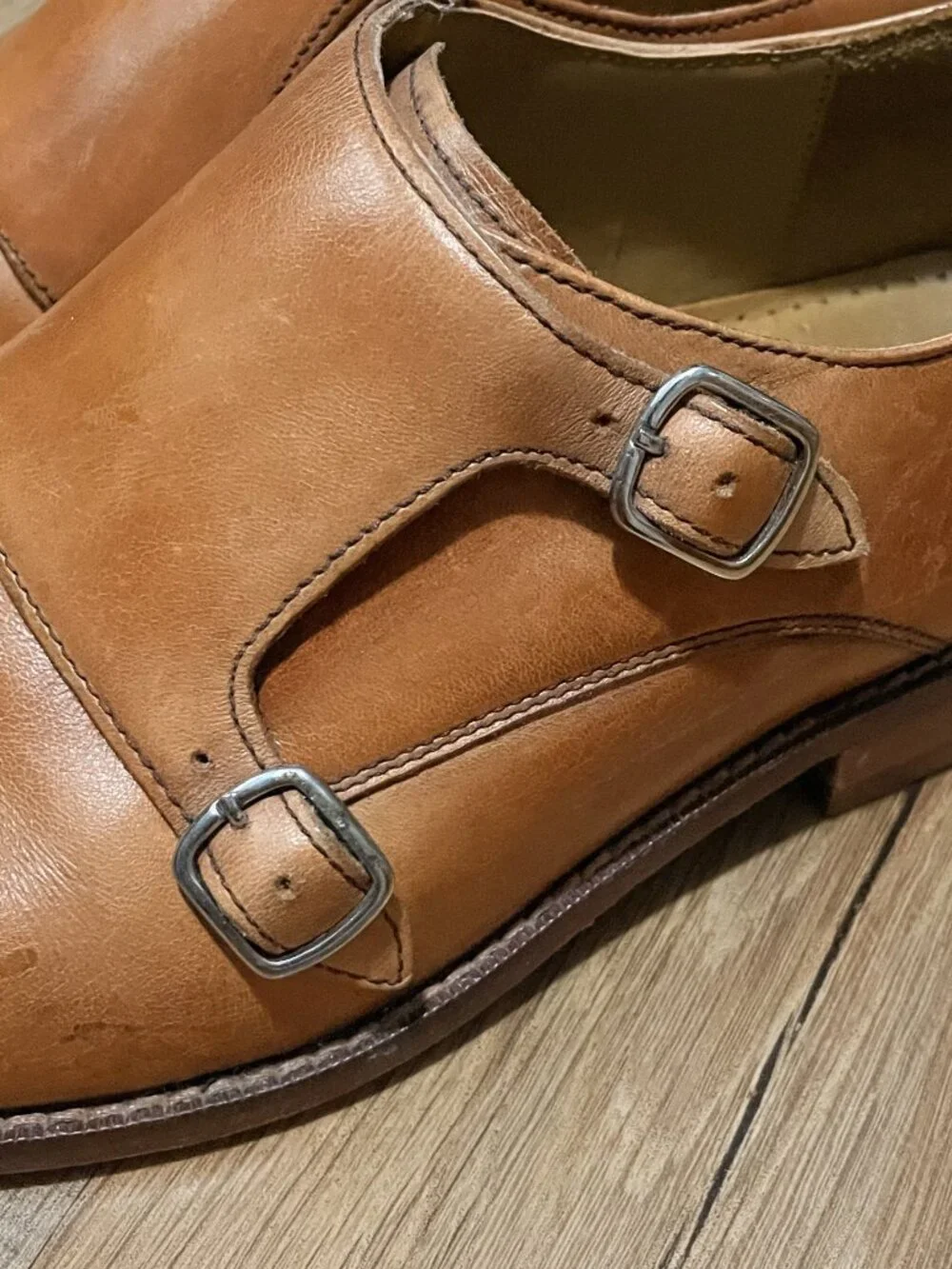 Cole Haan Giraldo Double Monk Strap Leather Shoes, Size 10